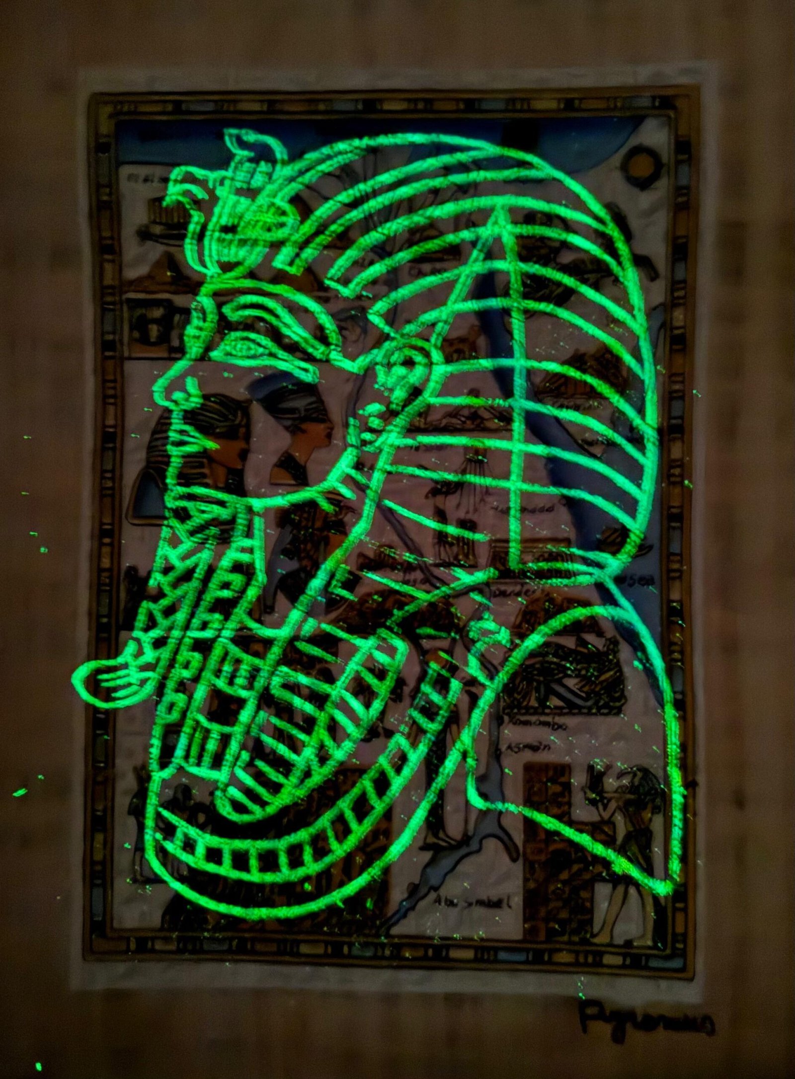 Ancient Map of Nile River,Luminous Papyrus 30×40 cm