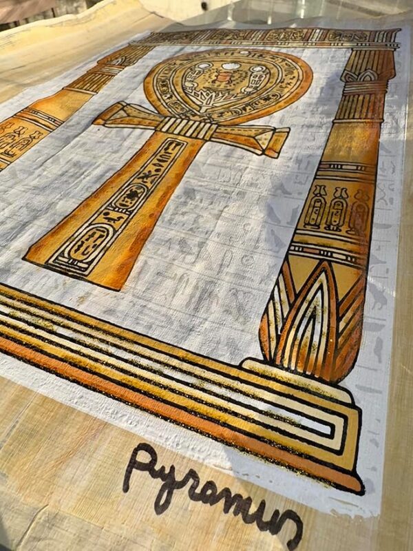 Egyptian Ankh Ancient Luminous Papyrus  30x40 cm - Image 3