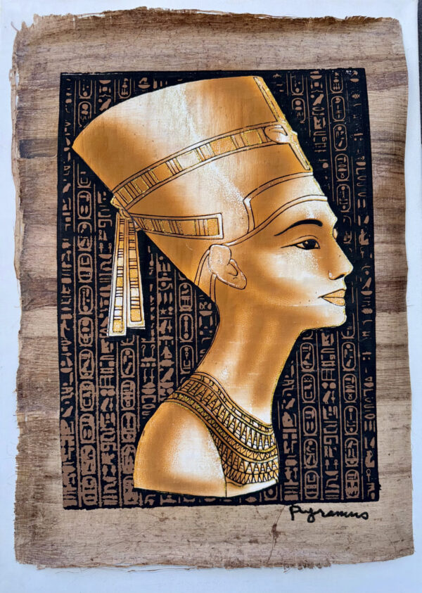 Nefirtiti Pharaonic Antique Luminous papyrus, 30x40cm
