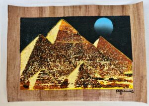 Giza Pyramids Luminous Papyrus, 30x40cm (Golden version)