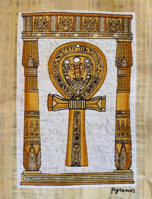 Egyptian Ankh Ancient Luminous Papyrus  30x40 cm