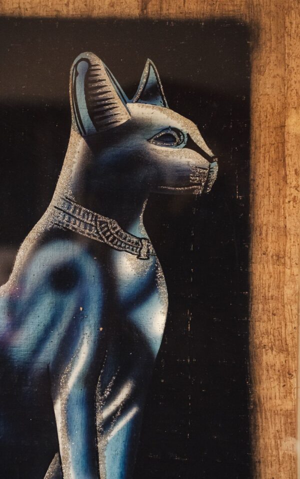 Pharahonic Cat Antique Luminous Papyrus, 40x60cm - Image 3