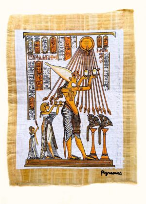 Pharaoh Akhenaten Papyrus Luminous, 30x40cm