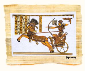 Pharaoh Ramses II Papyrus Luminous 30x40cm Gold