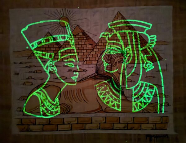 Pyramids and Sphinx, illuminated Papyrus  30x40 cm - Image 2