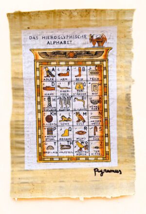 Egyptian Hieroglyphic Alphabet Educational Papyrus , 20 x 30 cm