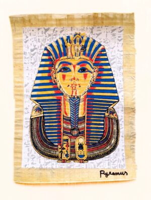 Tutankhamun Mask, illuminated Papyrus 20x30 cm