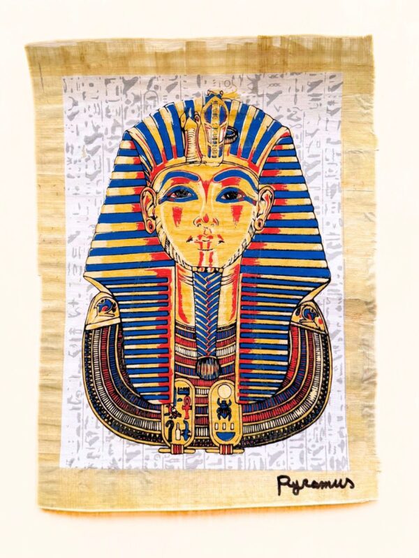 Tutankhamun Mask, illuminated Papyrus 20x30 cm