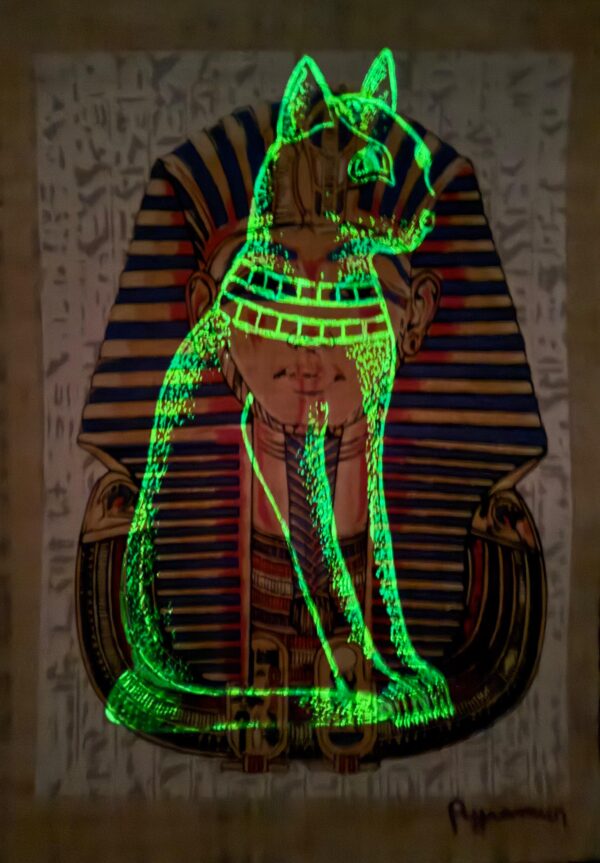 Tutankhamun Mask, illuminated Papyrus 20x30 cm - Image 2