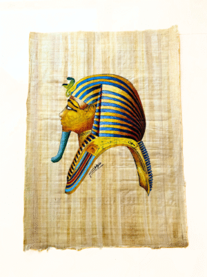 Tutankhamun Mask, illuminated Papyrus 100% Handpainted 40x60 cm